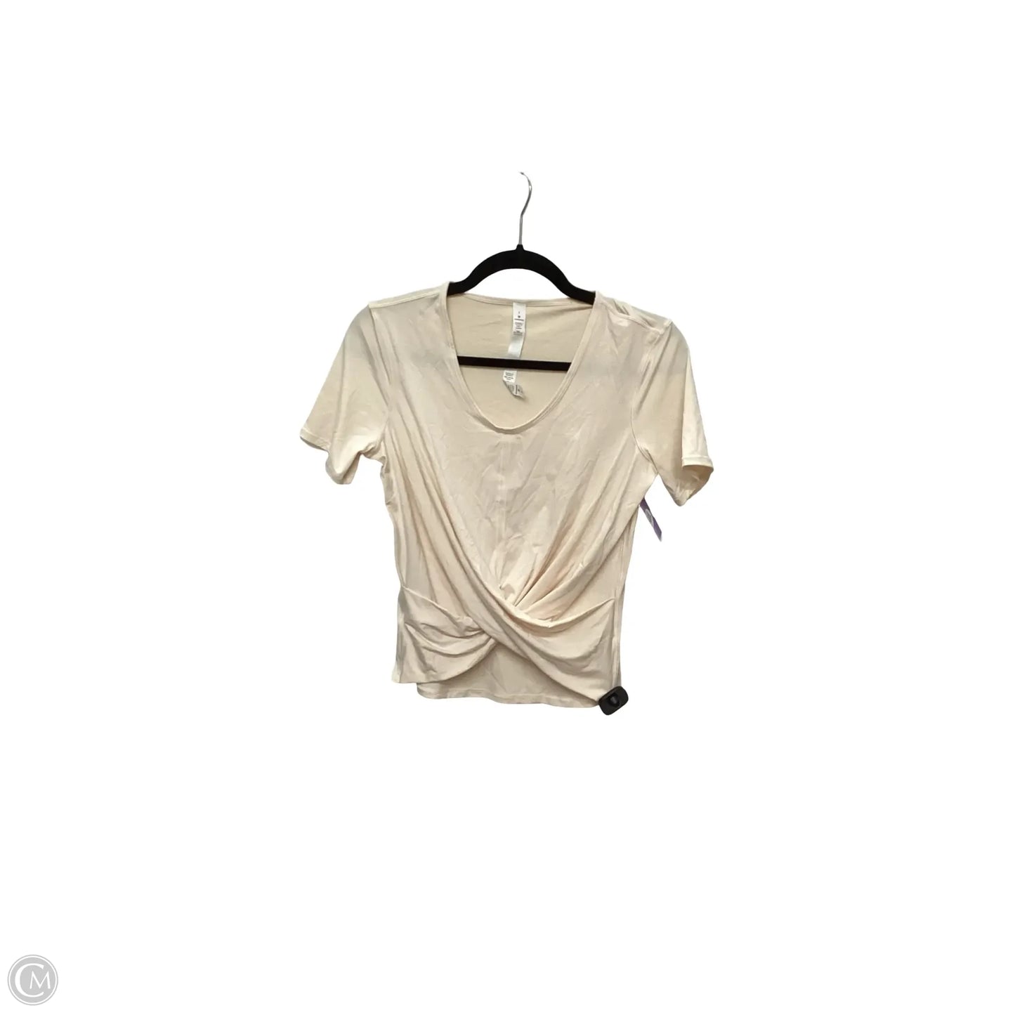 Athletic Top Short Sleeve By Lululemon In Cream, Size: 2