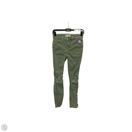 Jeans Skinny By Free People In Green Denim, Size: 2