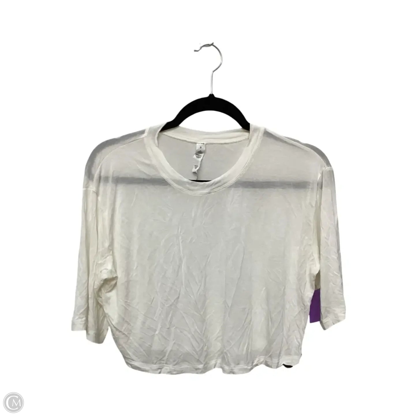 Athletic Top Short Sleeve By Alo In White, Size: S