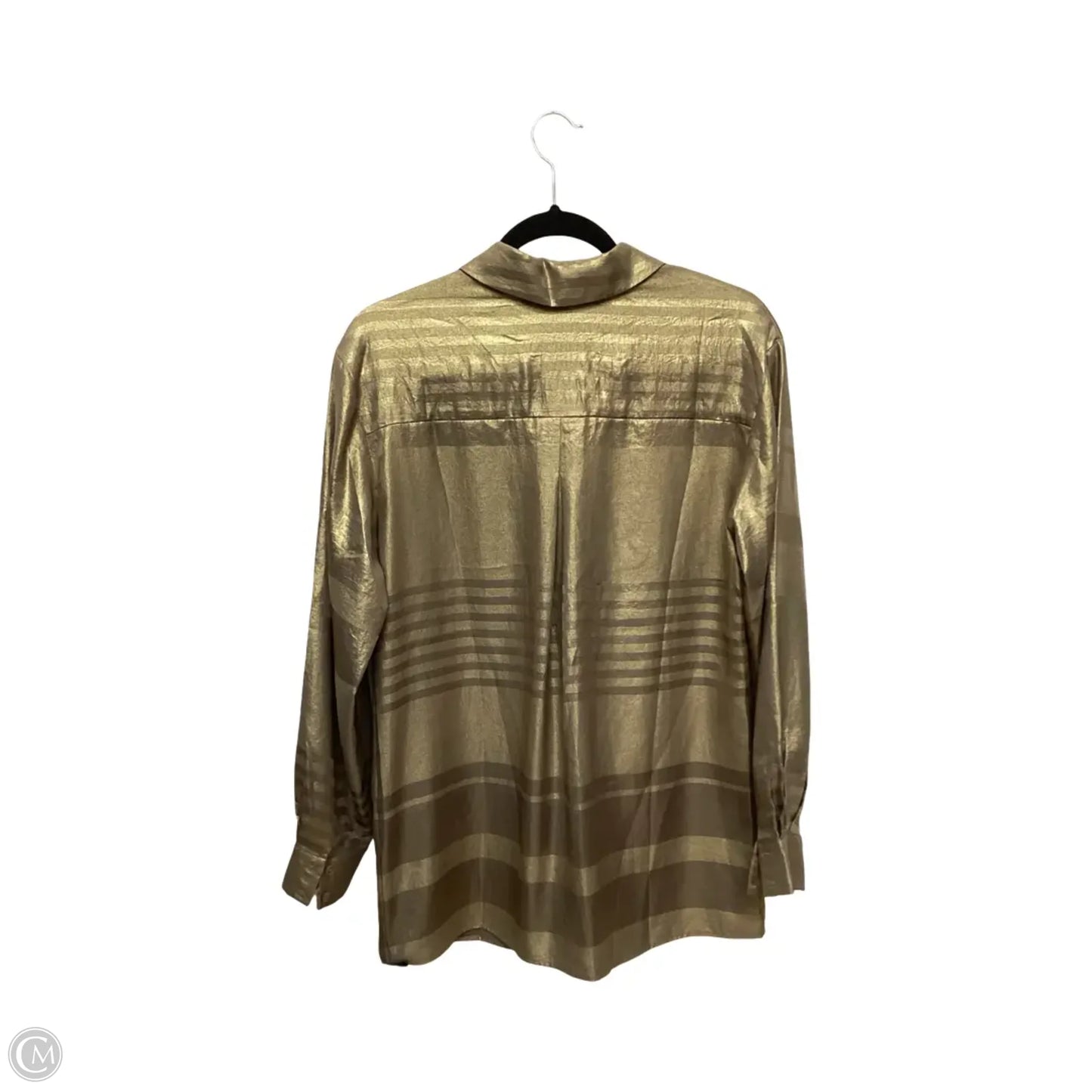 Blouse Long Sleeve By Current Air In Gold, Size: S