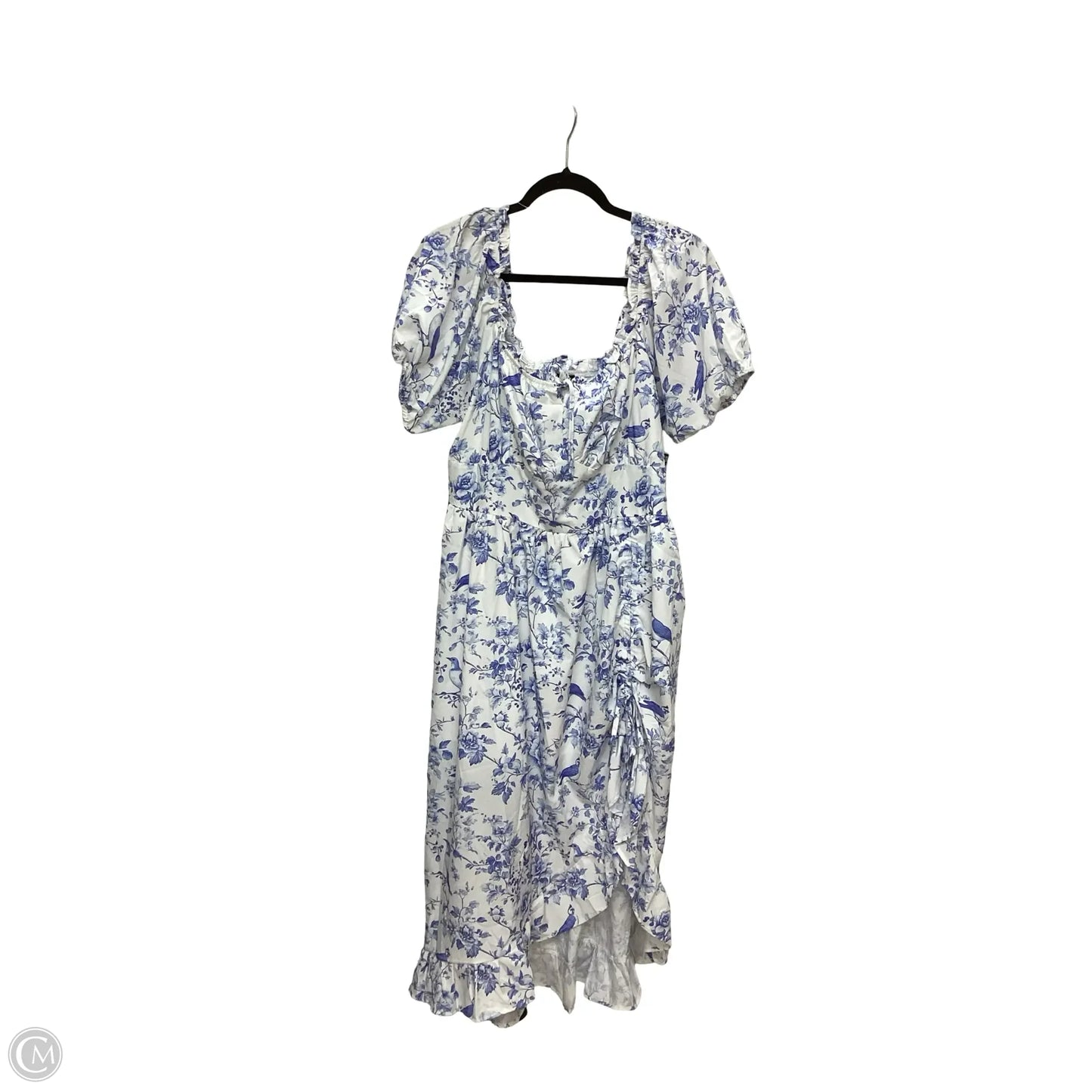 Dress Casual Midi By Clothes Mentor In Blue & White, Size: 2x