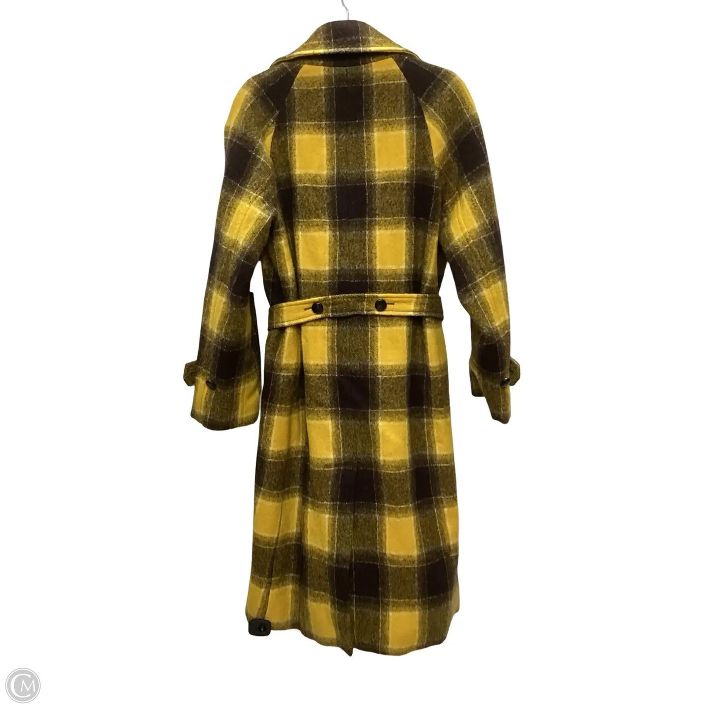 Designer Coat Peacoat By Sea New York In Brown & Yellow, Size: S