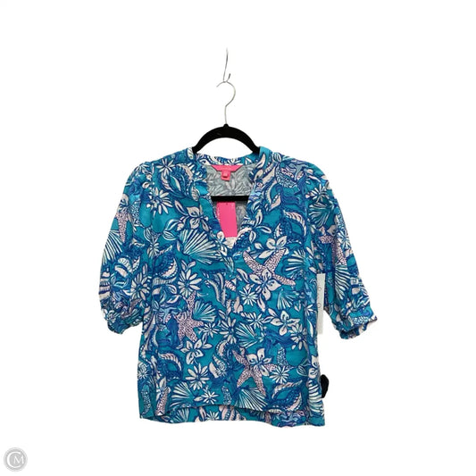 Blouse Designer By Lilly Pulitzer In Blue, Size: 0