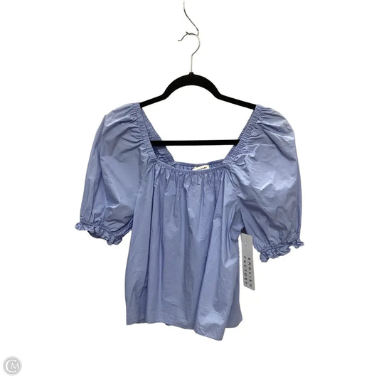 Blouse Short Sleeve By English Factory In Blue, Size: S