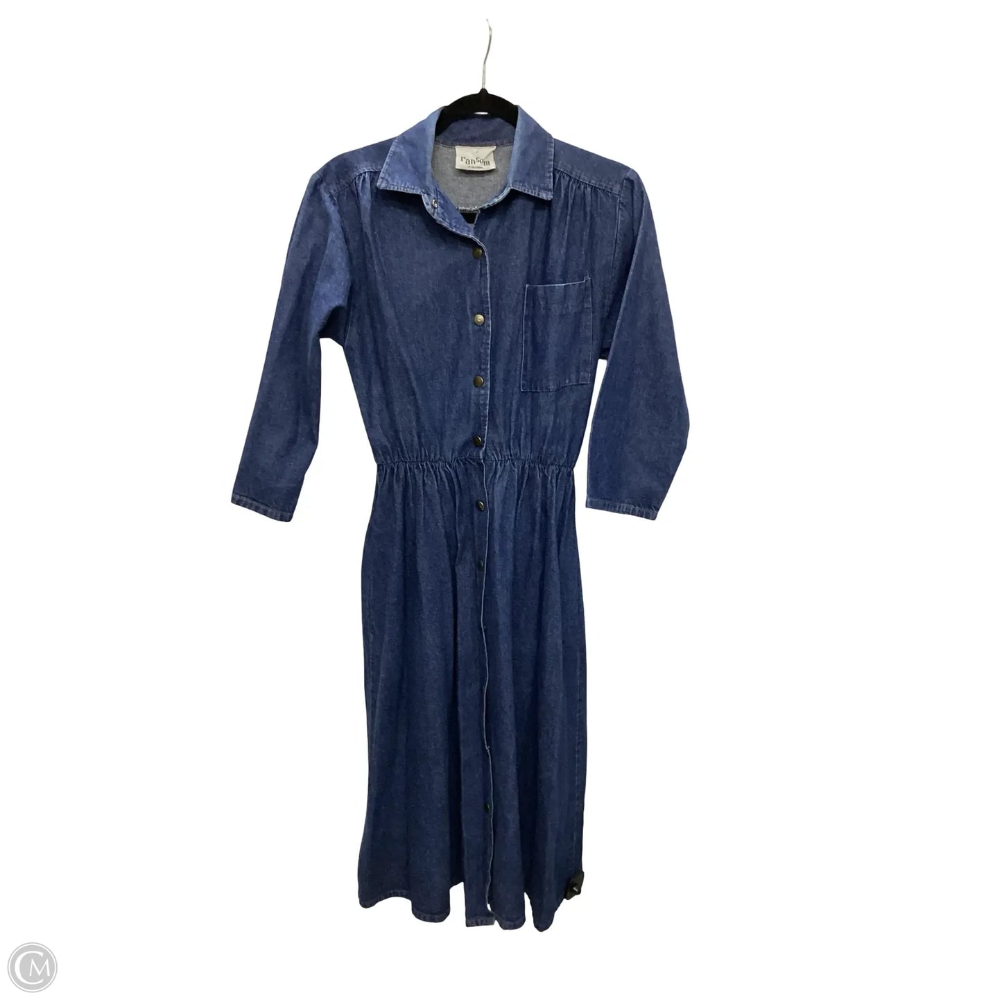 Dress Casual Midi By Ransom In Blue Denim, Size: 8