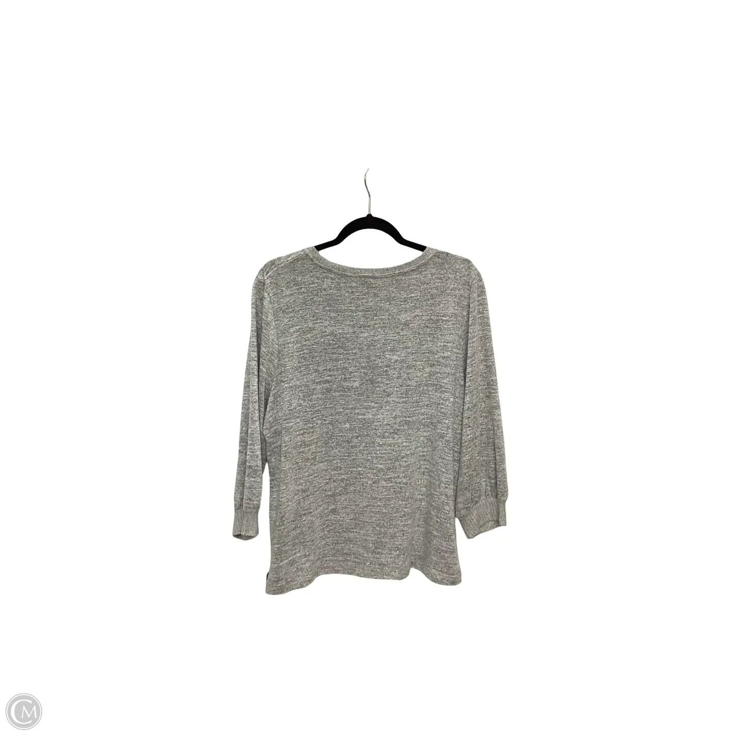 Blouse Long Sleeve By Chicos In Grey, Size: L