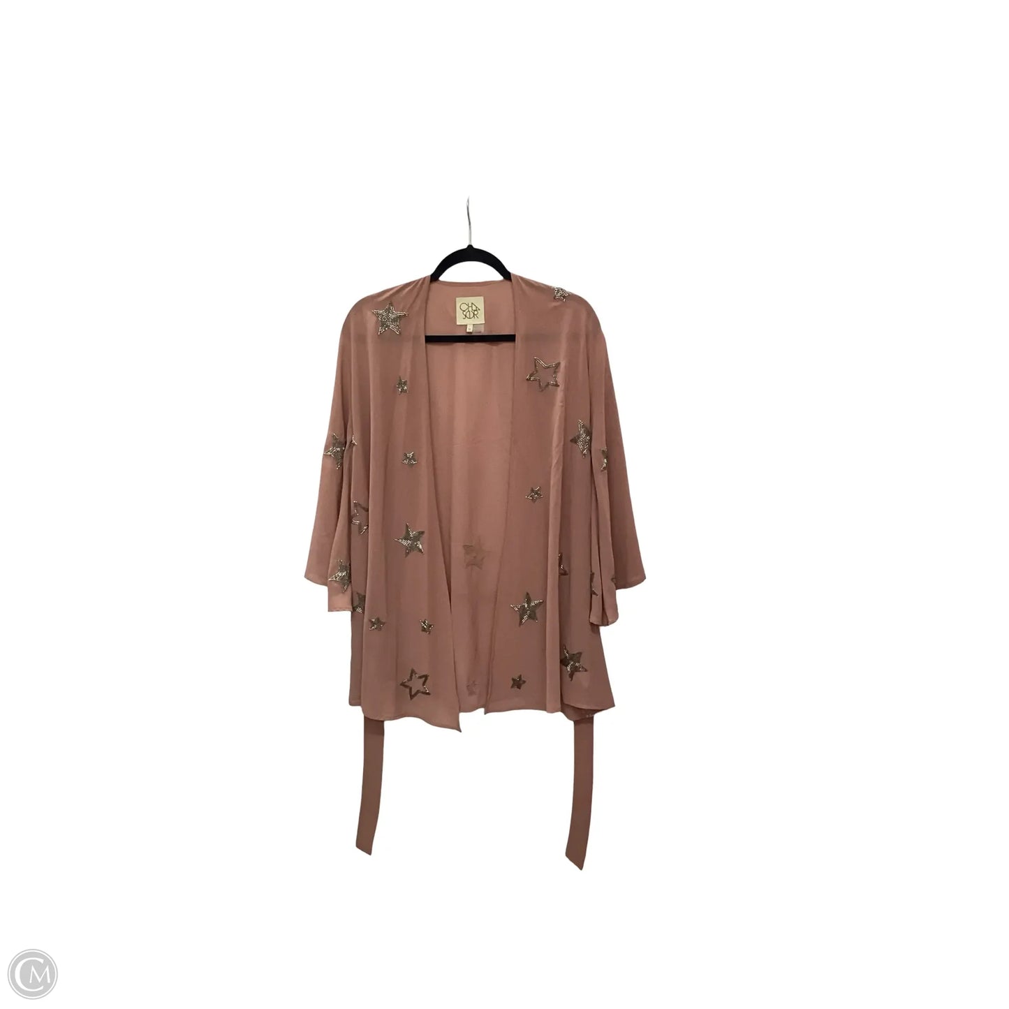 Designer Blouse Long Sleeve By Chaser In Orange, Size: M