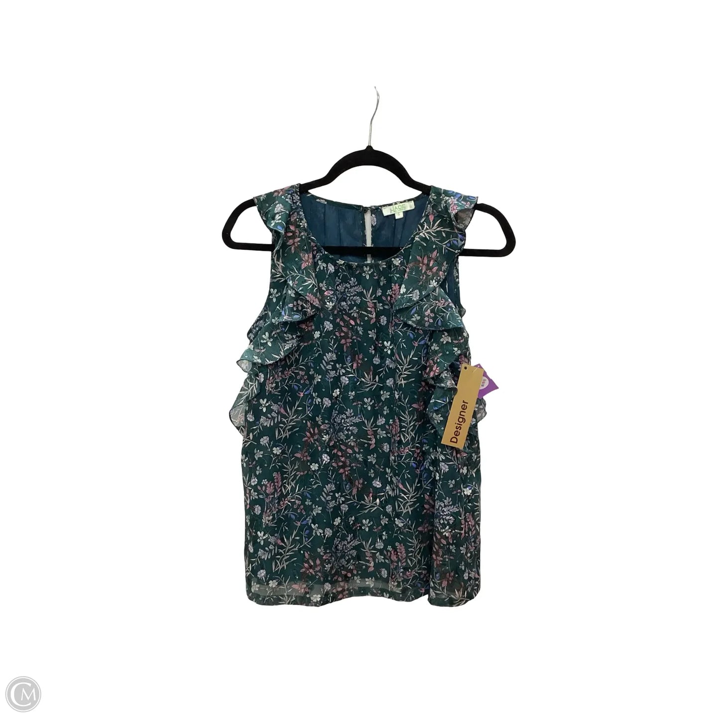 Designer Blouse Sleeveless By Jade Melody Tam In Green, Size: S
