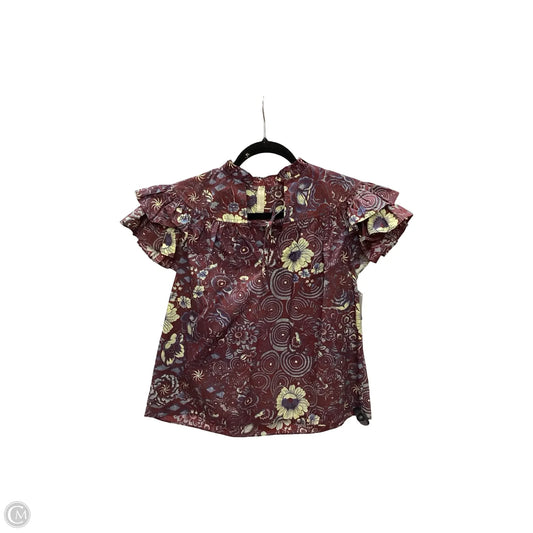 Designer Blouse Short Sleeve By Ulla Johnson In Purple, Size: 0