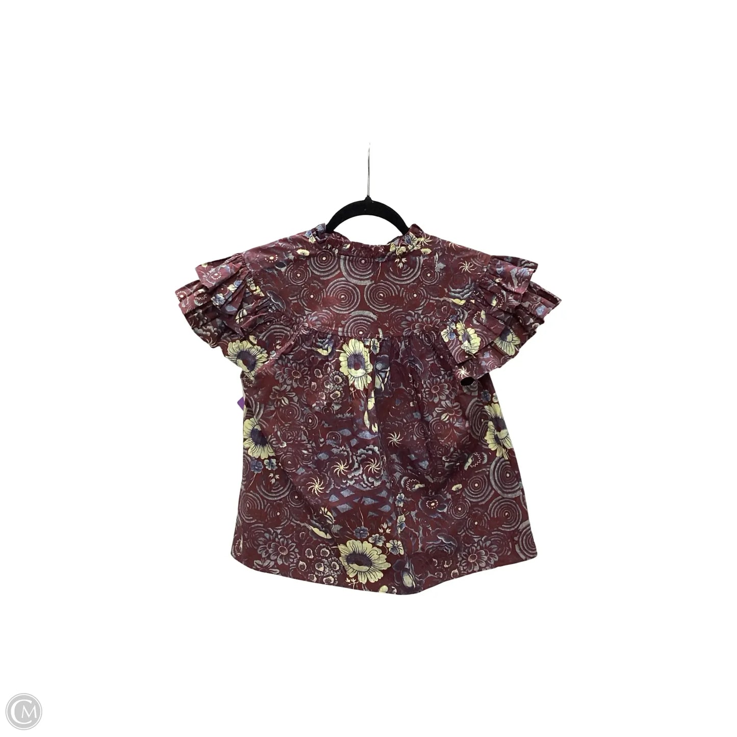 Designer Blouse Short Sleeve By Ulla Johnson In Purple, Size: 0
