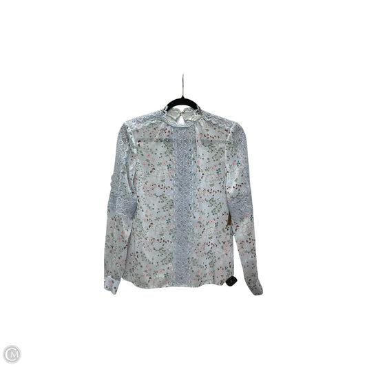 Designer Blouse Long Sleeve By Ted Baker In Blue, Size: 0