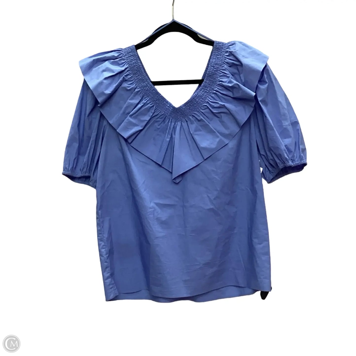 Blouse Short Sleeve By English Factory In Blue, Size: L
