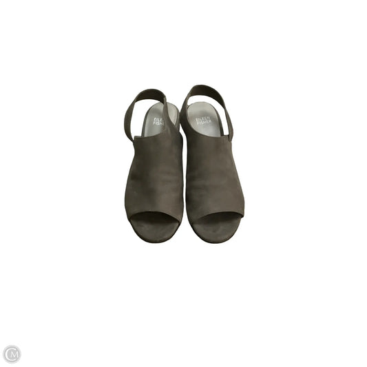 Sandals Heels Block By Eileen Fisher In Grey, Size: 8