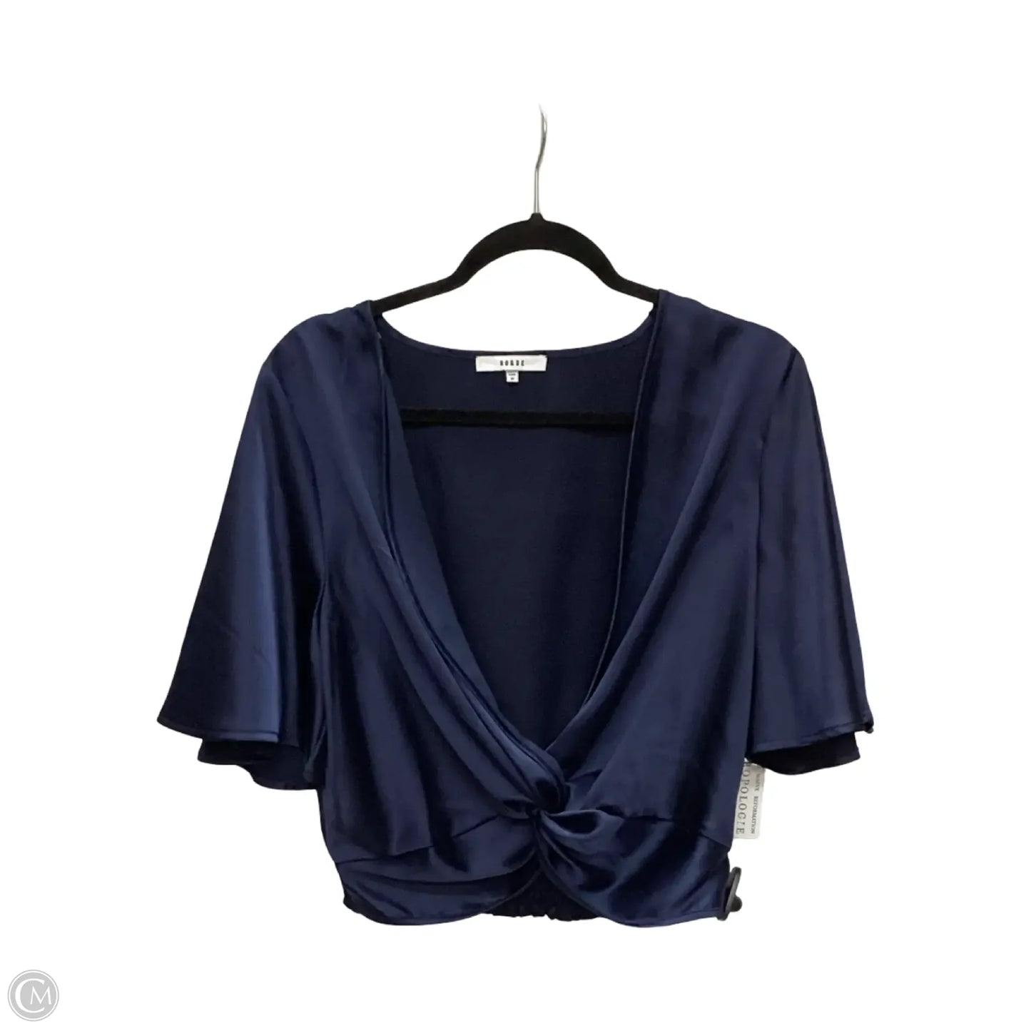 Blouse Short Sleeve By Ro & De In Navy, Size: M