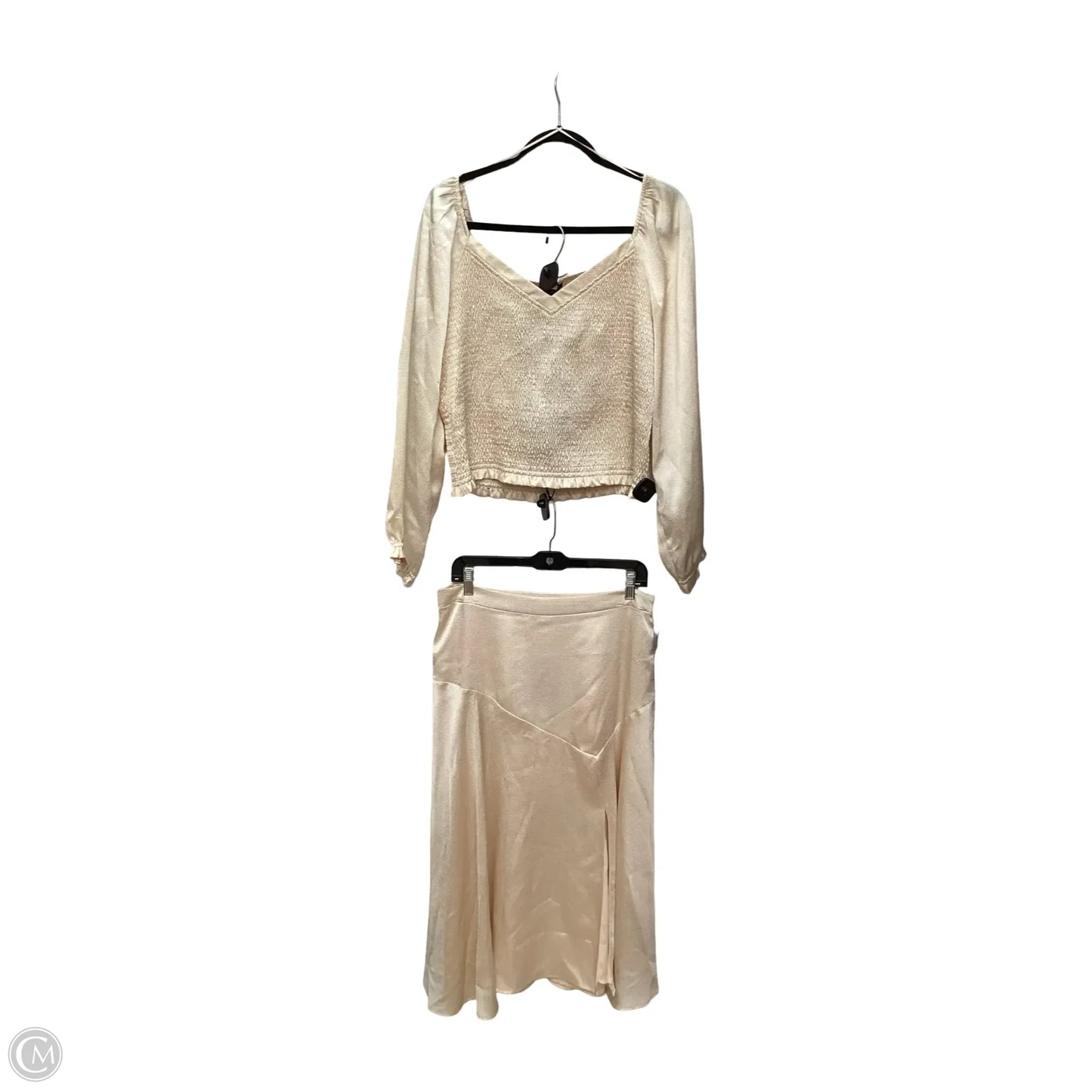 Skirt Set 2pc By Skies Are Blue In Ivory, Size: Xl