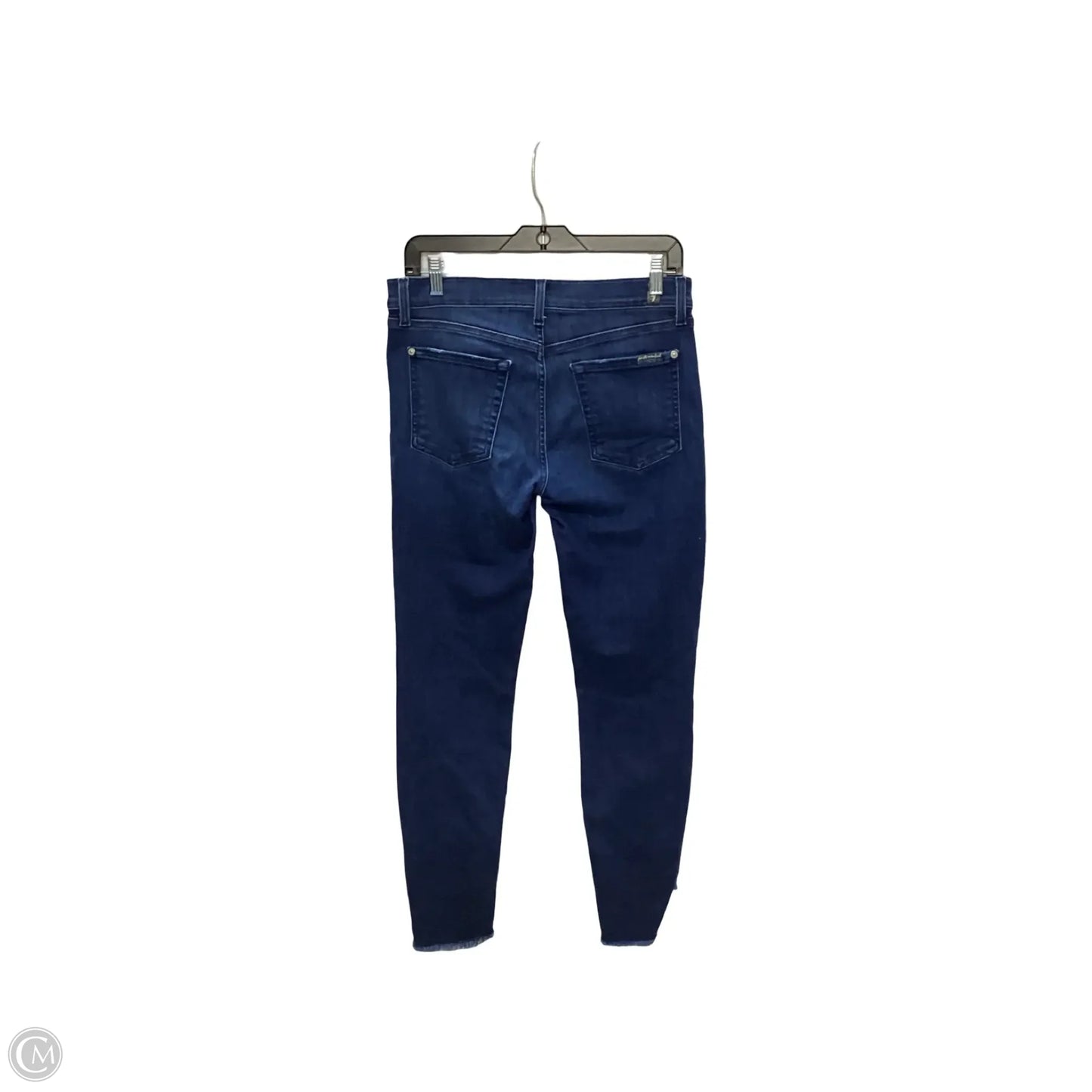 Designer Jeans Cropped By 7 For All Mankind In Blue Denim, Size: 6