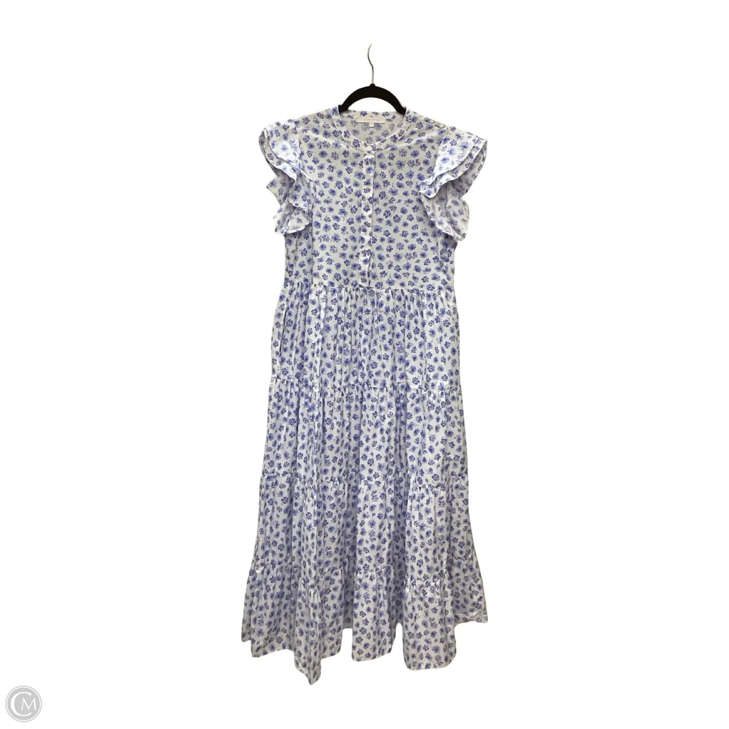 Dress Casual Maxi By Olivaceous In Blue & White, Size: M