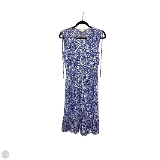 Dress Casual Midi By Loft In Blue & White, Size: Sp