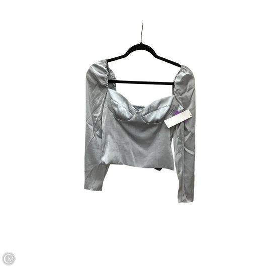Designer Blouse Long Sleeve By Wilfred In Blue, Size: S