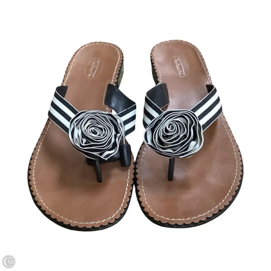 Sandals Flats By Talbots In Black, Size: 10
