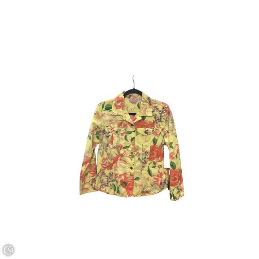 Jacket Denim By Chicos In Yellow, Size: M
