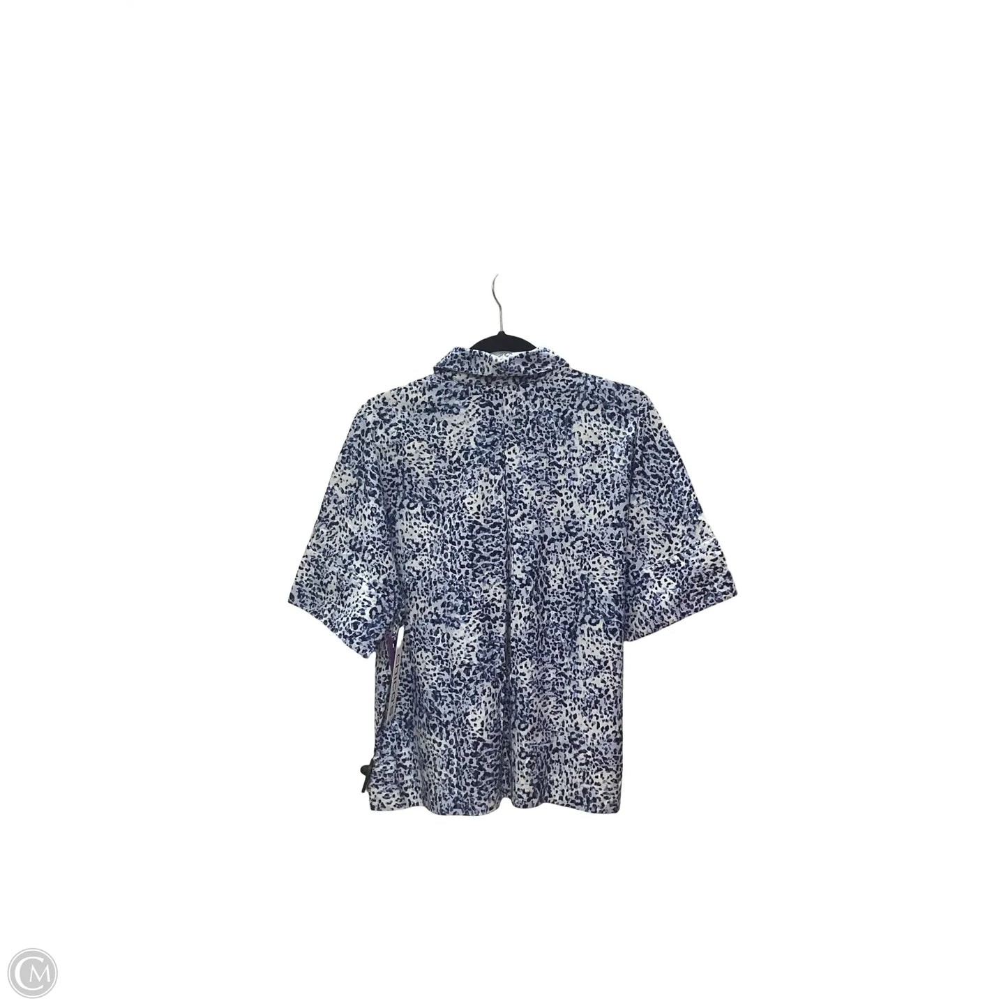 Blouse Short Sleeve By Chicos In Blue, Size: 10