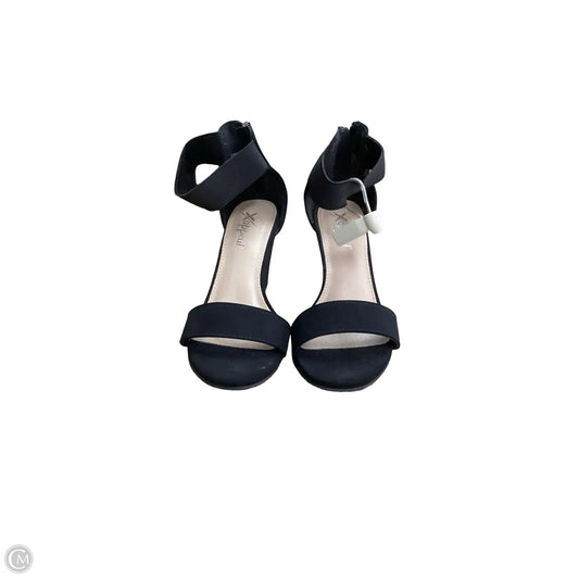 Sandals Heels Wedge By Xappeal In Black, Size: 6.5