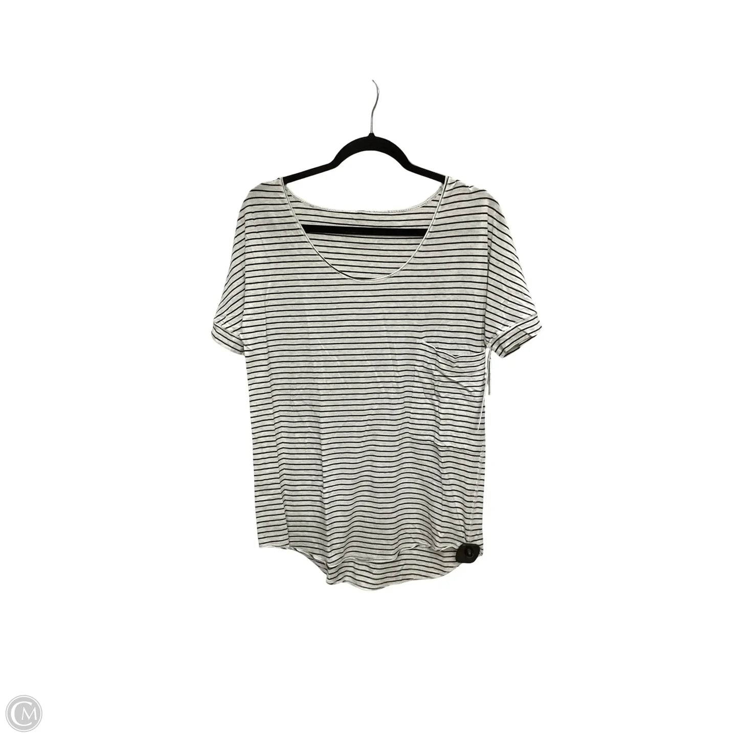 Athletic Top Short Sleeve By Lululemon In Striped Pattern, Size: 6