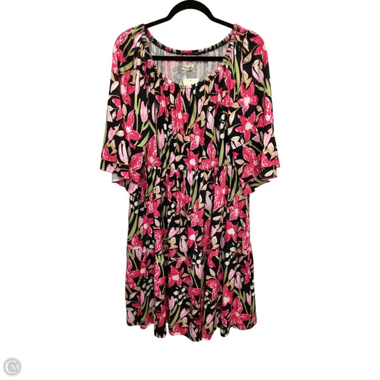 Dress Casual Midi By Southern Stitch In Floral Print, Size: Xxl