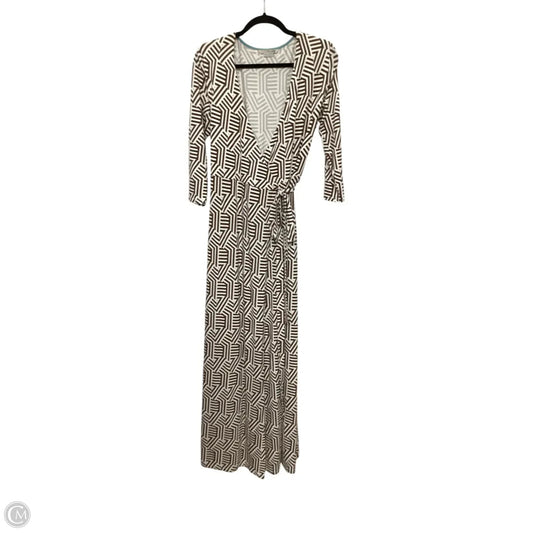 Dress Casual Maxi By Boden In Brown & White, Size: 12