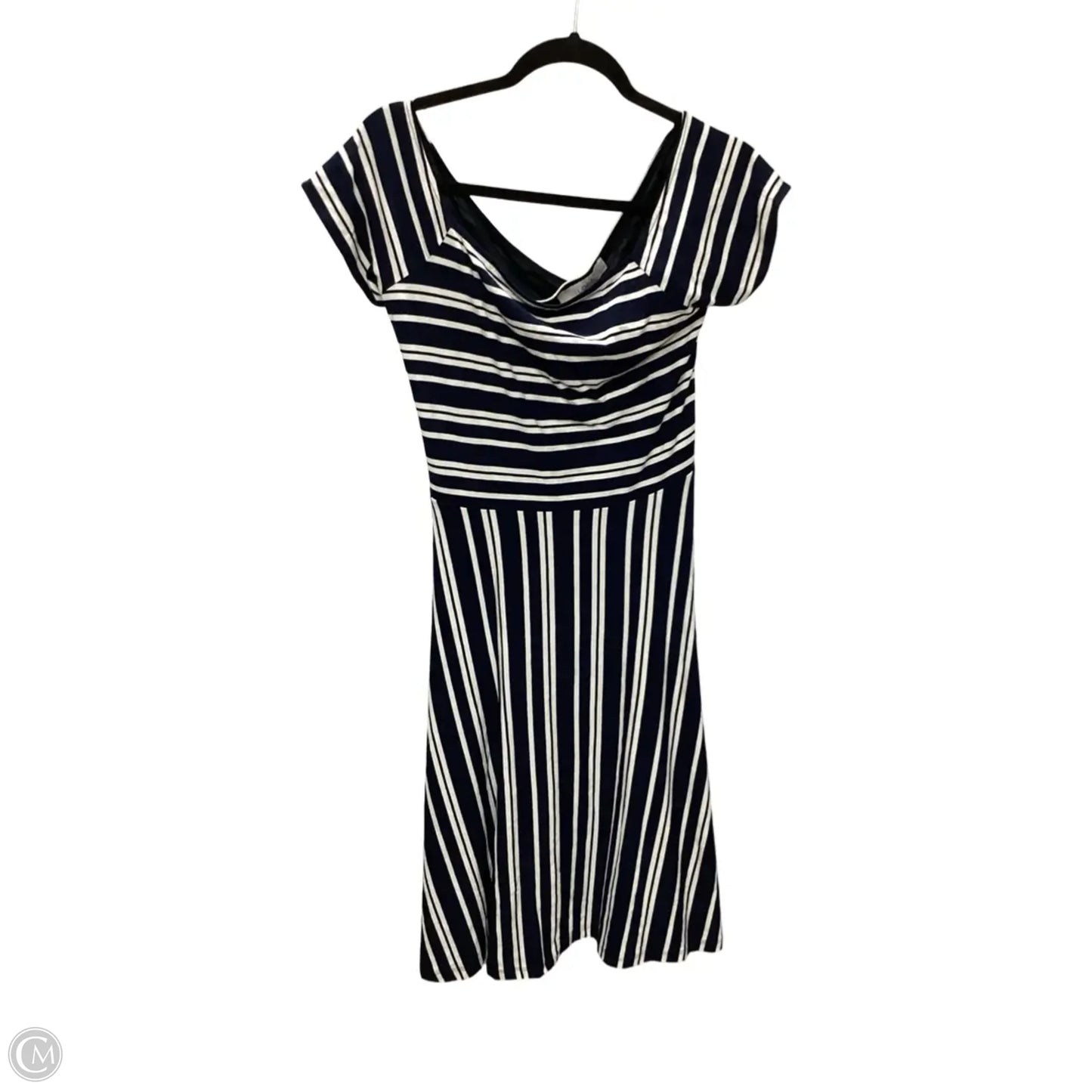 Dress Casual Midi By Loft In Blue & White, Size: M
