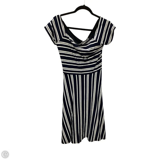 Dress Casual Midi By Loft In Blue & White, Size: M