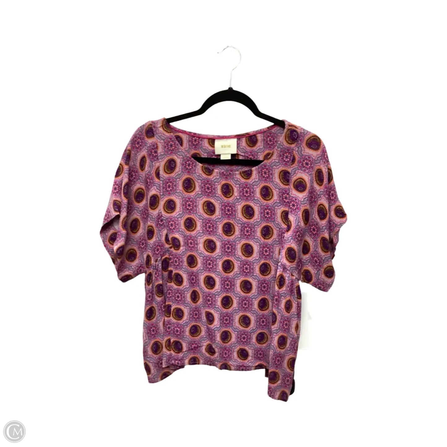 Blouse Short Sleeve By Maeve In Purple, Size: L