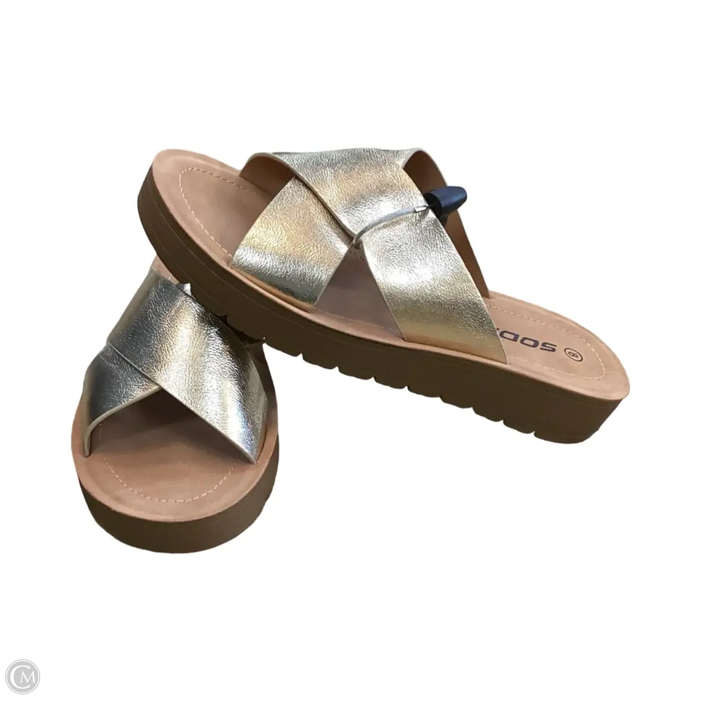 Sandals Flats By Soda In Gold, Size: 8