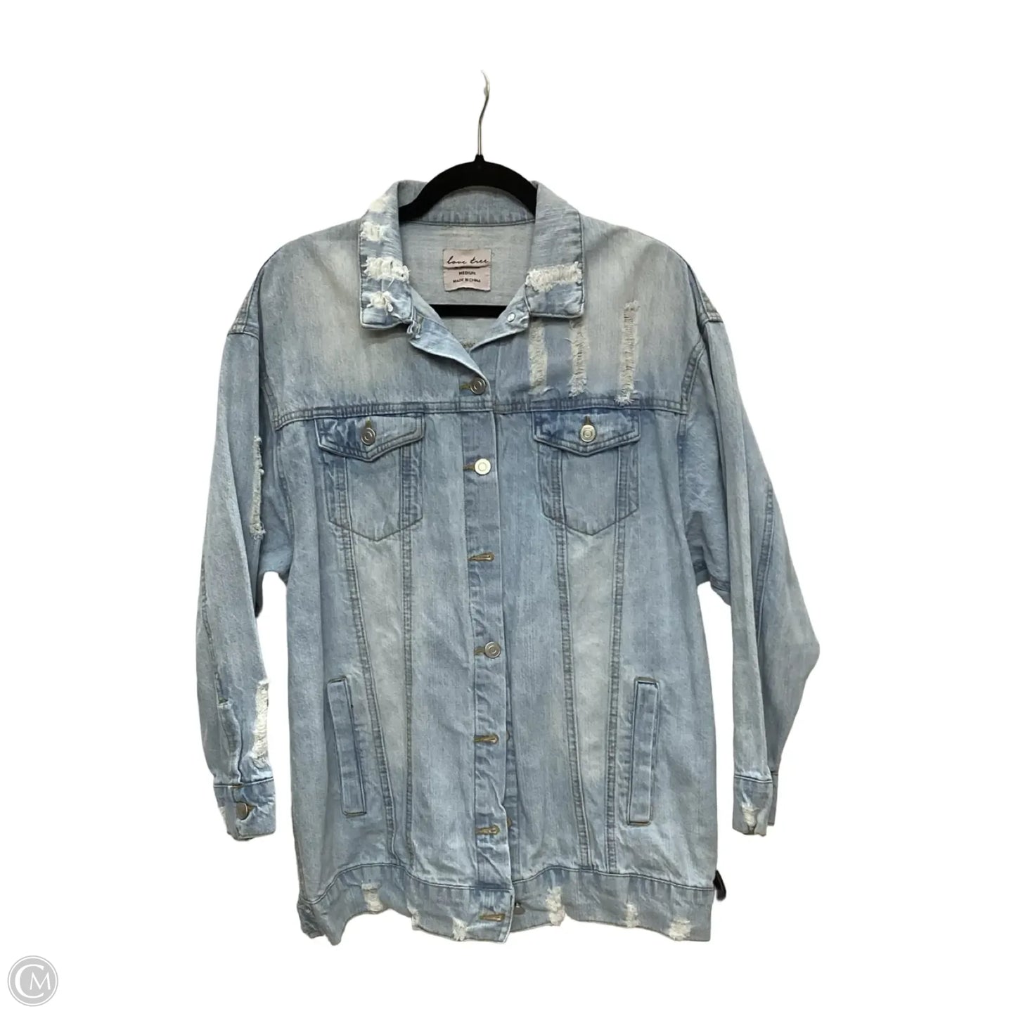 Jacket Denim By Love Tree In Blue Denim, Size: M