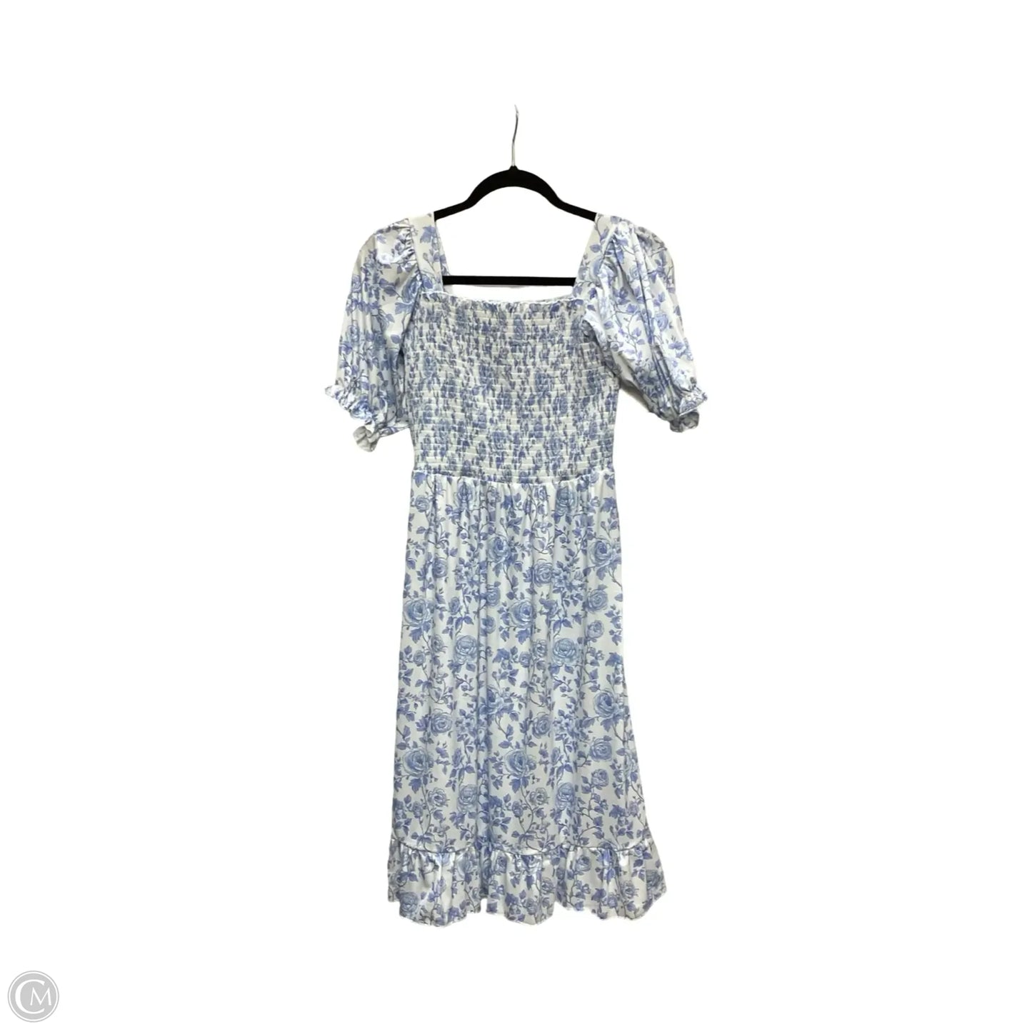 Dress Casual Short By Clothes Mentor In Blue & White, Size: M