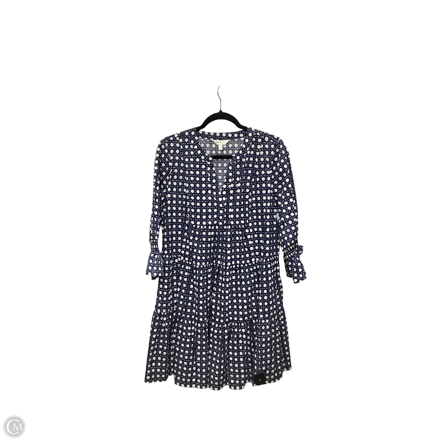 Dress Casual Short By Crown And Ivy In Blue & White, Size: L