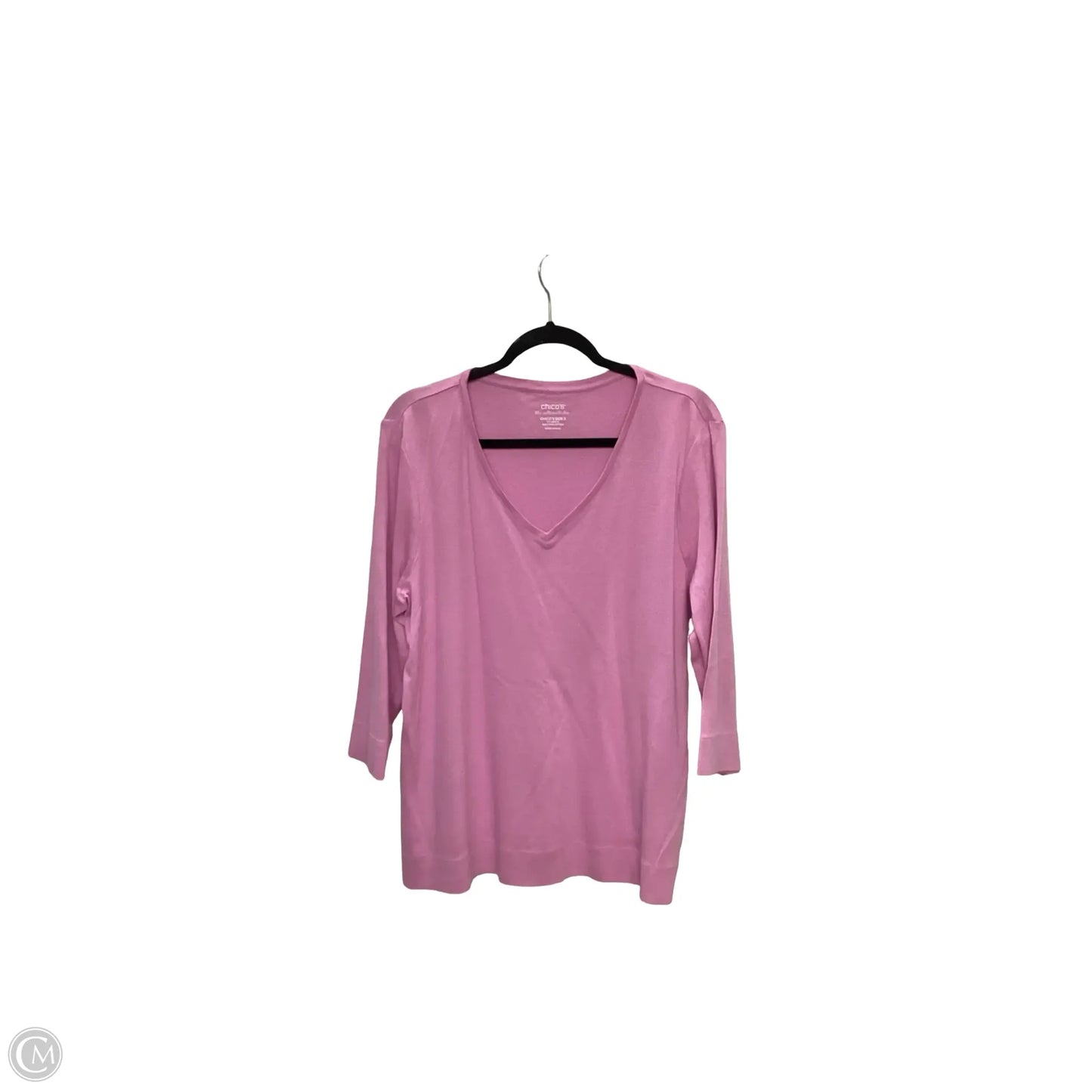 Top 3/4 Sleeve By Chicos In Pink, Size: Xl