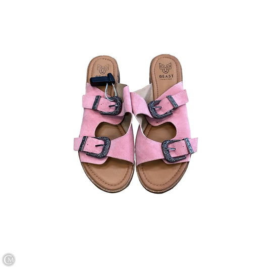 Sandals Flats By beast fashion In Pink, Size: 9