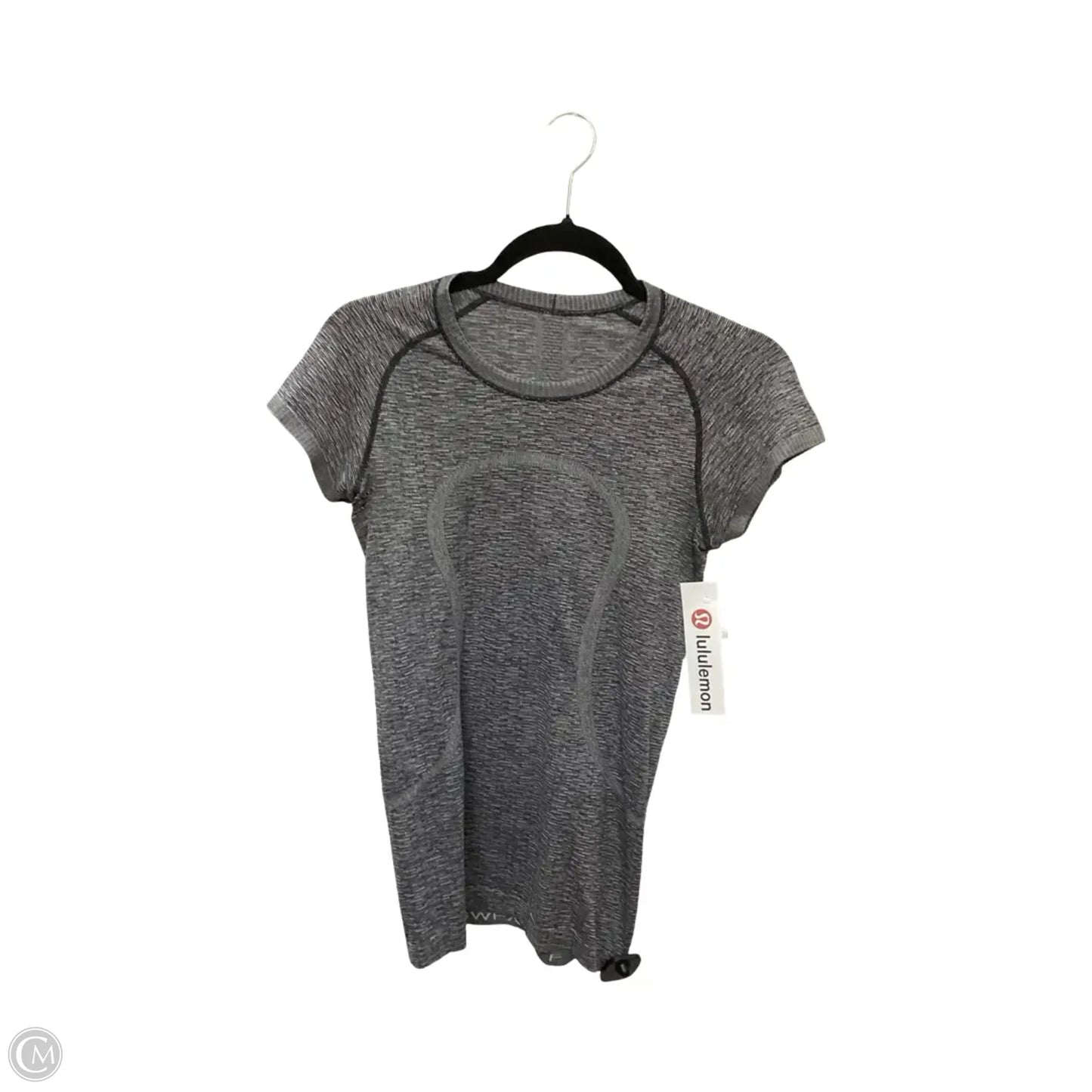 Athletic Top Short Sleeve By Lululemon In Grey, Size: 6