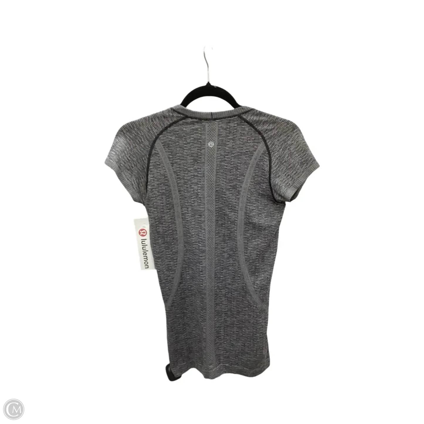 Athletic Top Short Sleeve By Lululemon In Grey, Size: 6