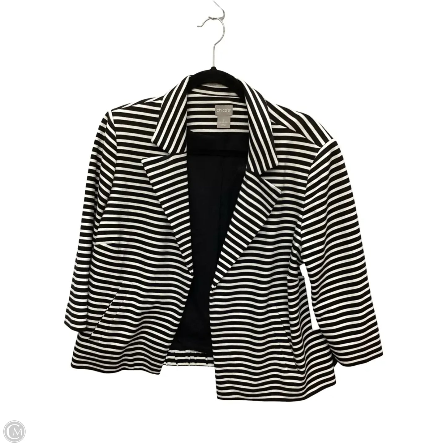 Blazer By Chicos In Striped Pattern, Size: 2