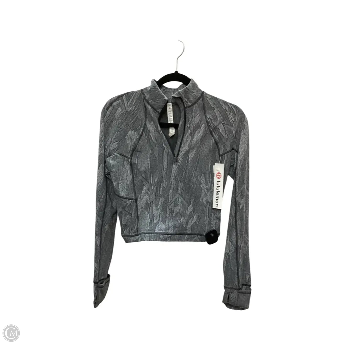 Athletic Top Long Sleeve Collar By Lululemon In Grey, Size: 6