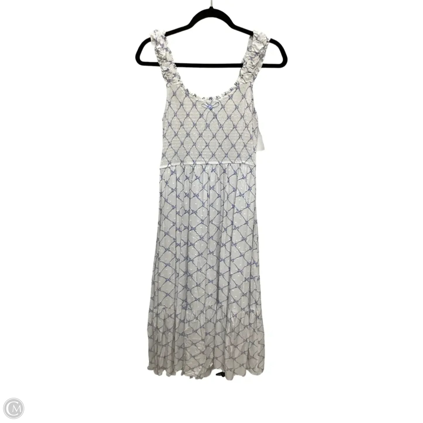 Dress Casual Midi By Blu Pepper In Blue & White, Size: L