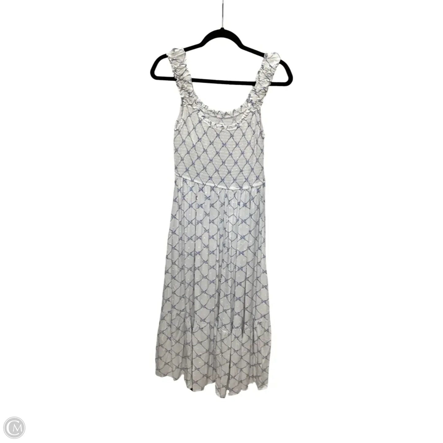 Dress Casual Midi By Blu Pepper In Blue & White, Size: L