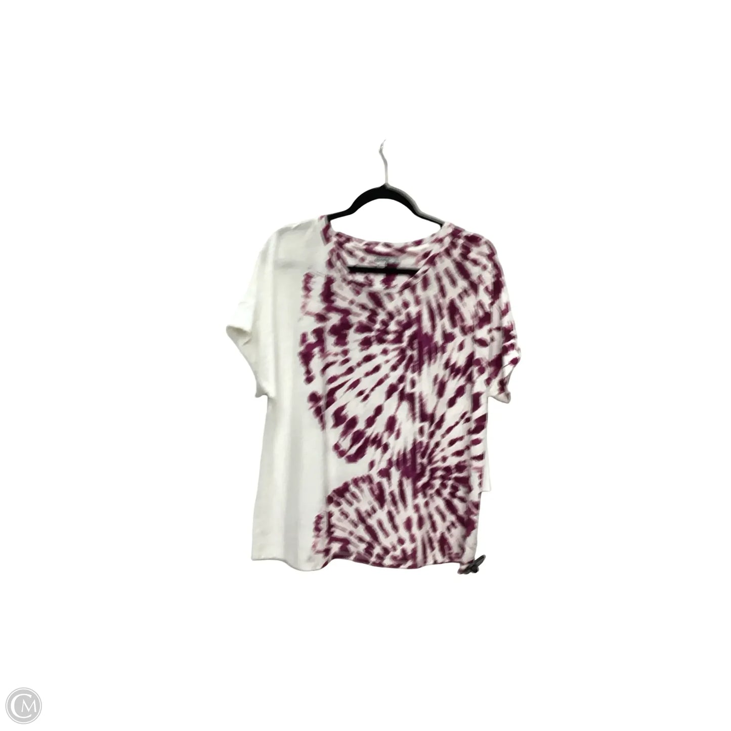 Blouse Short Sleeve By Chicos In Tie Dye Print, Size: L
