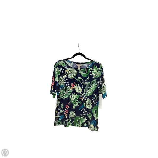 Blouse Short Sleeve By Chicos In Tropical Print, Size: L