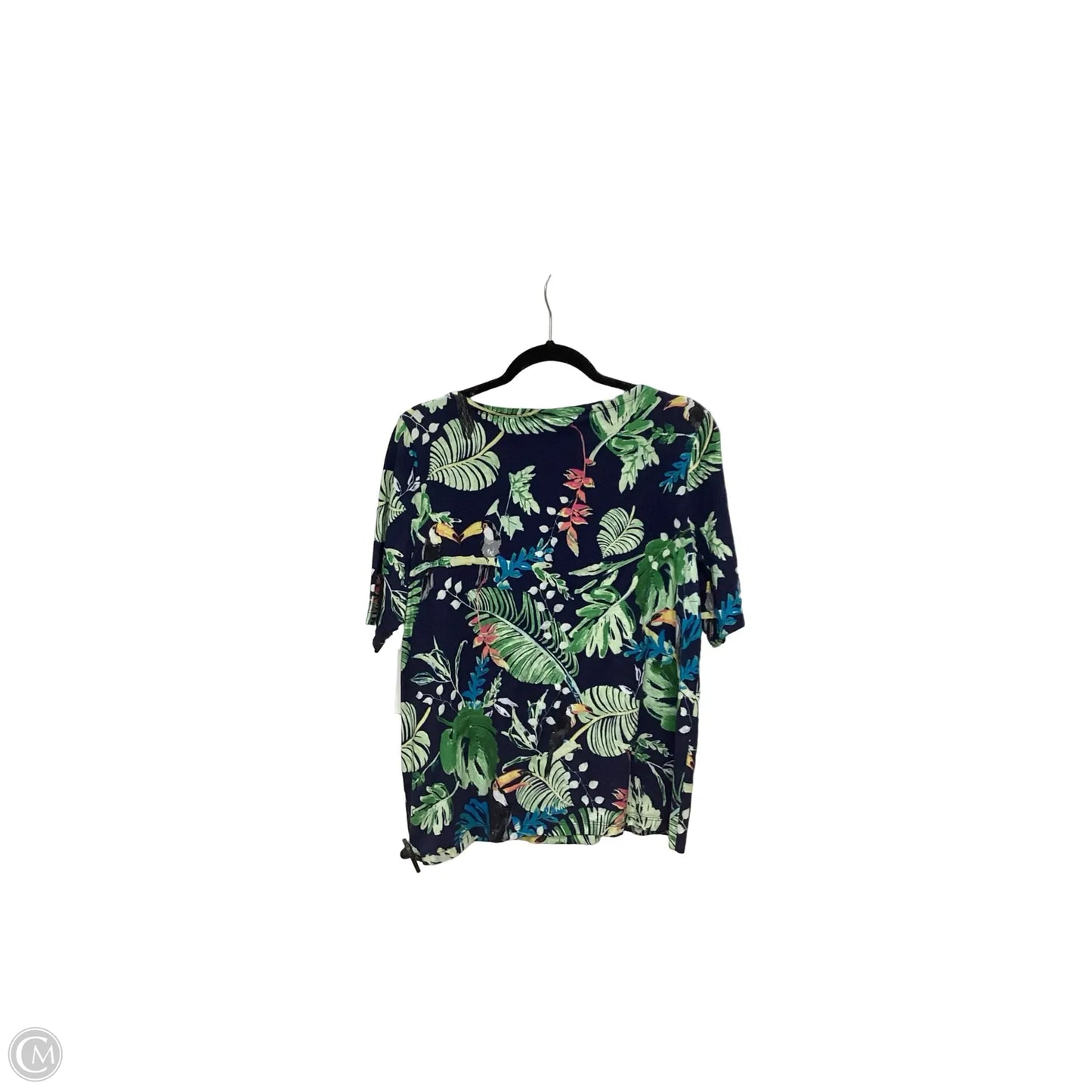 Blouse Short Sleeve By Chicos In Tropical Print, Size: L
