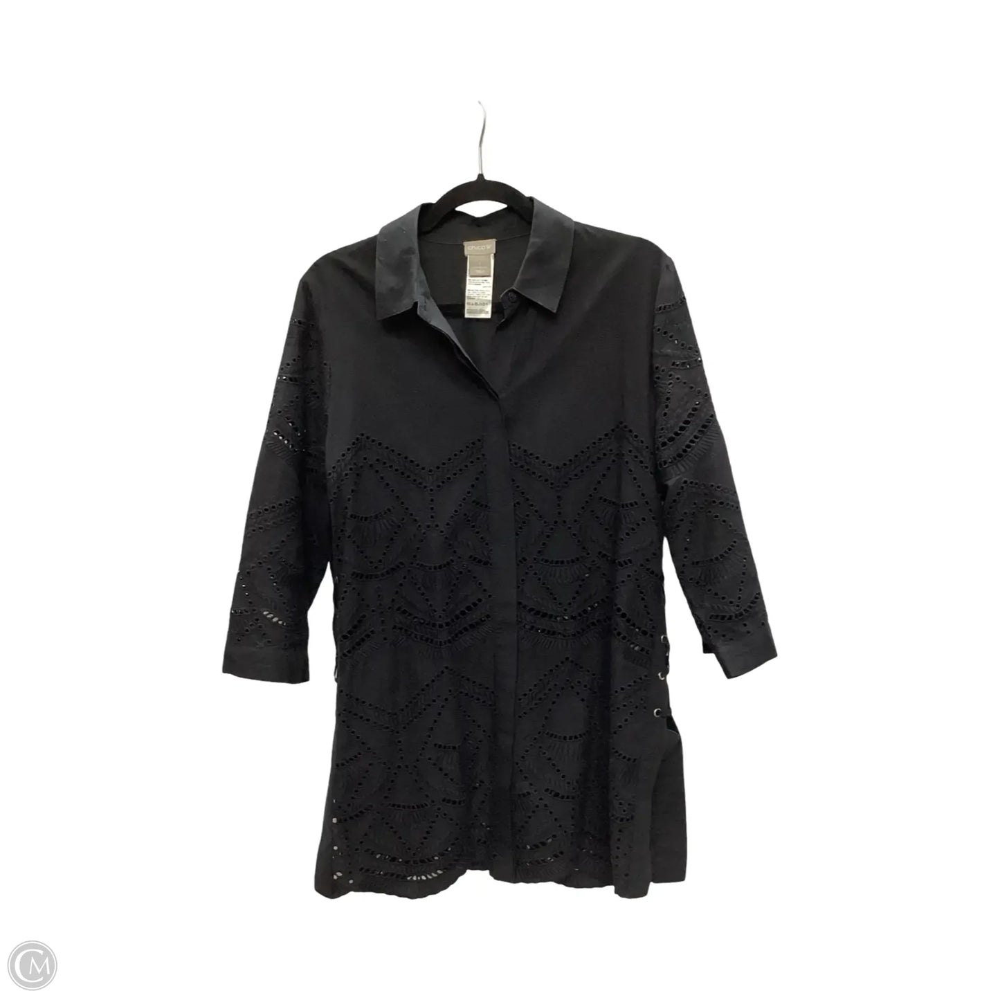 Blouse 3/4 Sleeve By Chicos In Black, Size: M