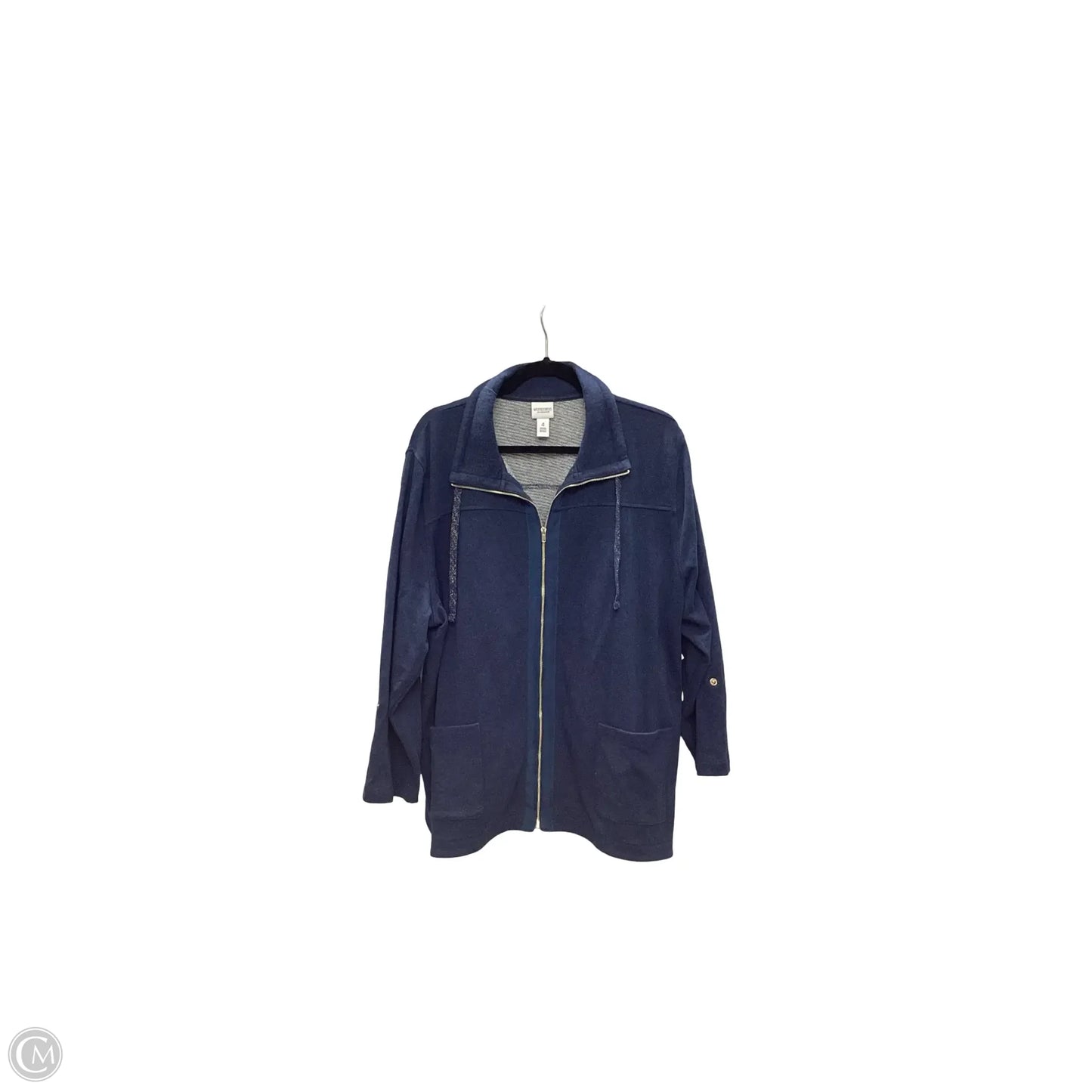 Jacket Moto By Chicos In Blue, Size: Xxl